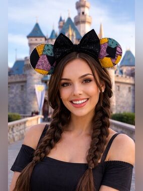 Sally Colorful Patchwork Mouse Ears Headband